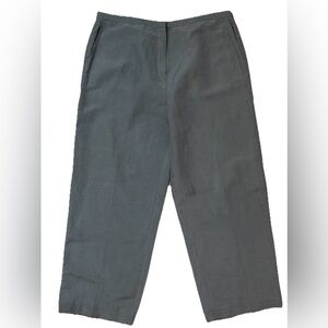 Eileen Fisher Brown/ Taupe Linen Silk Blend Pants Petite Large